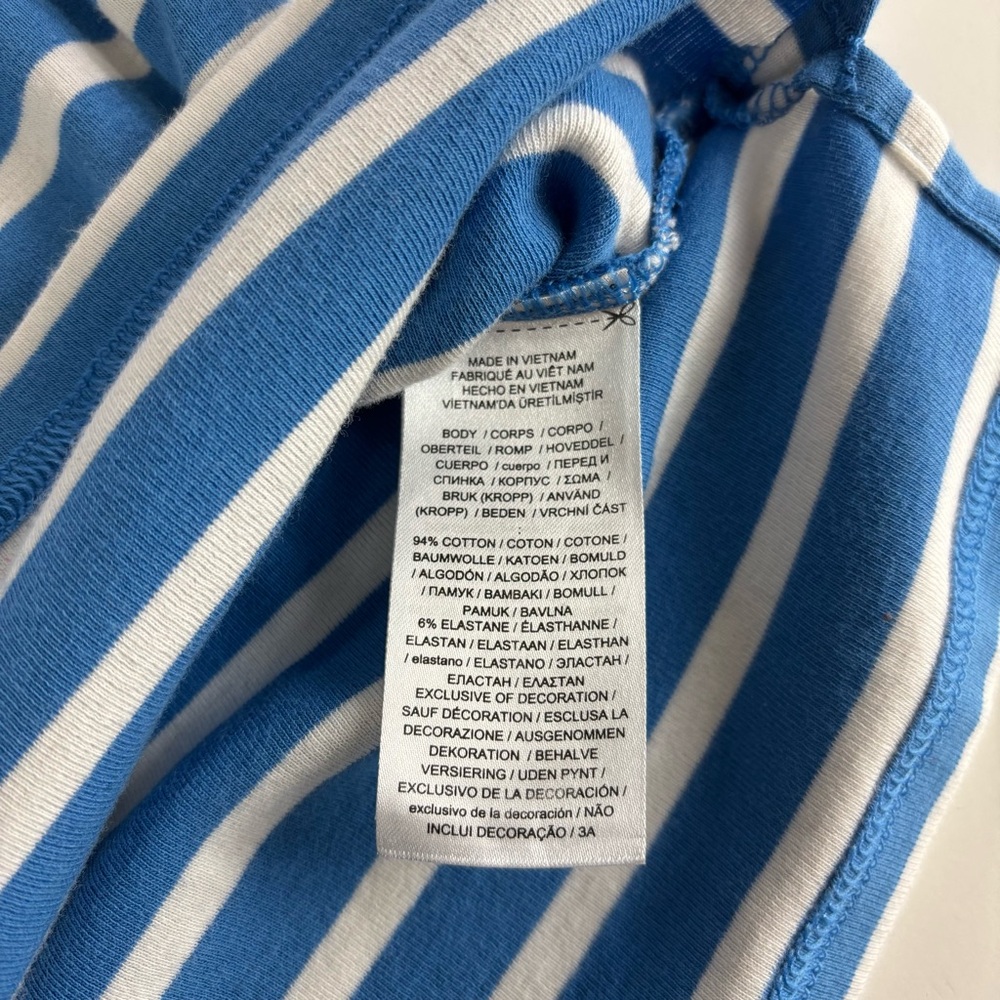 Lauren Ralph Lauren blue and white Striped Stretch Cotton Boatneck Top M - Picture 10 of 15
